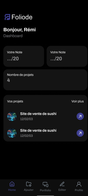 Capture d'écran du projet 1