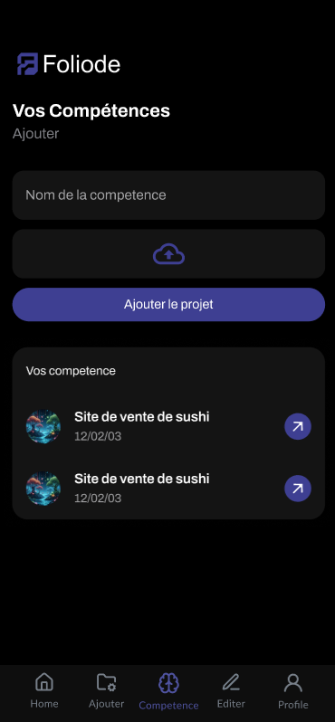 Capture d'écran du projet 3
